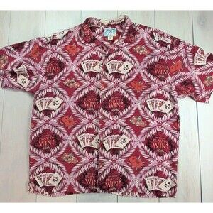 Big Dogs Hawaiian Camp Shirt Mens Extra Large Gambling Poker Cards Casino XL